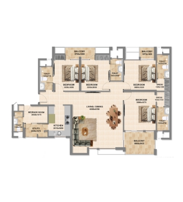 3 BHK Apartment (KC-D)